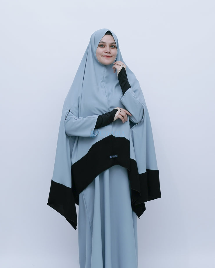 Set Khimar Syahra Handzipper Kombinasi by Alsyahra Exclusive XL