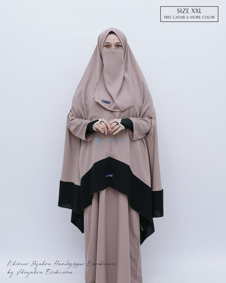 Set Khimar Syahra Handzipper Kombinasi by Alsyahra Exclusive XXL
