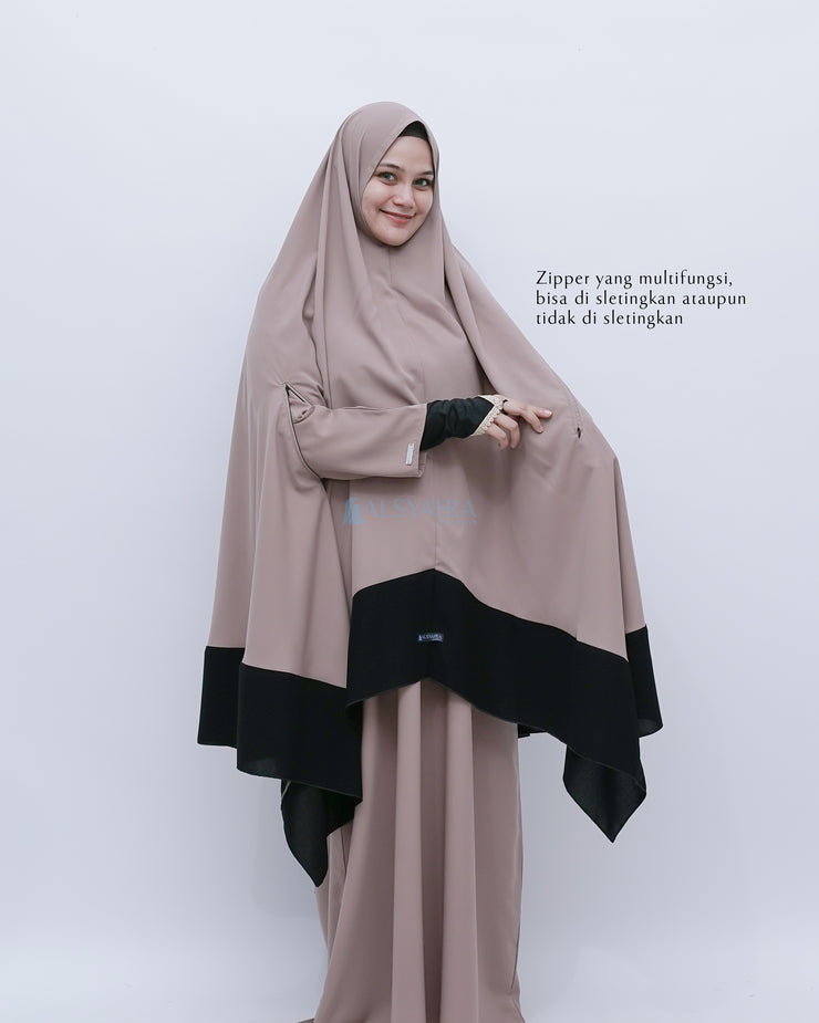 Set Khimar Syahra Handzipper Kombinasi by Alsyahra Exclusive XXL
