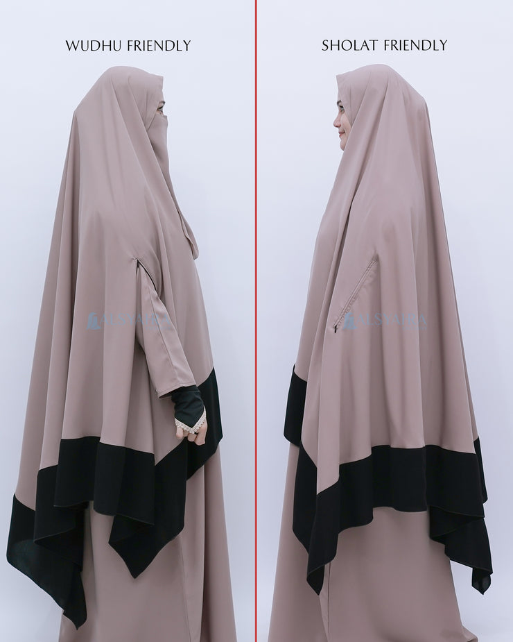 Set Khimar Syahra Handzipper Kombinasi by Alsyahra Exclusive XXL