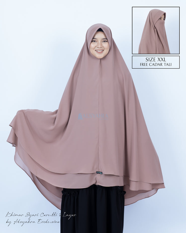 Set Khimar Syari Cerutti 2 Layer Size XXL Alsyahra Exclusive