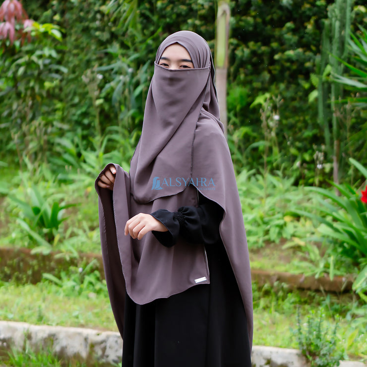 Alsyahra Exclusive Set Khimar Zayyana Zipper Size XL Soft Crown Exclusive