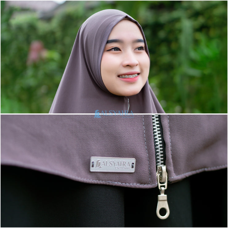 Alsyahra Exclusive Set Khimar Zayyana Zipper Size XL Soft Crown Exclusive