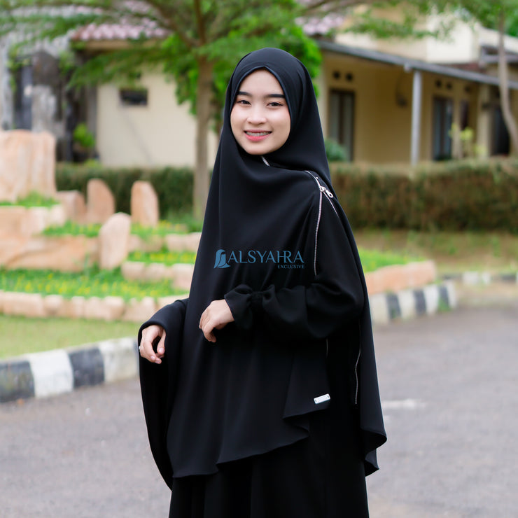 Alsyahra Exclusive Set Khimar Zayyana Zipper Size XL Soft Crown Exclusive