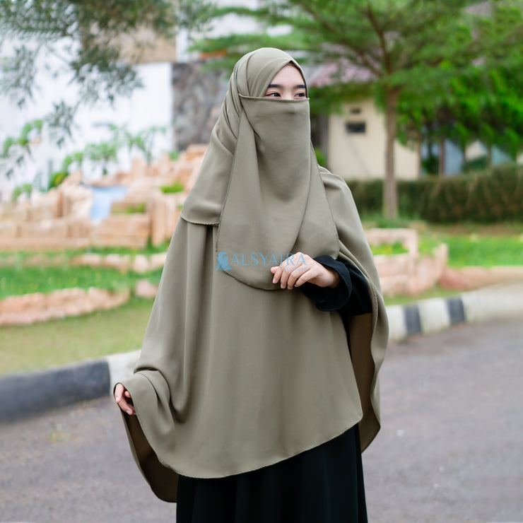 Alsyahra Exclusive Set Khimar Zayyana Zipper Size XL Soft Crown Exclusive