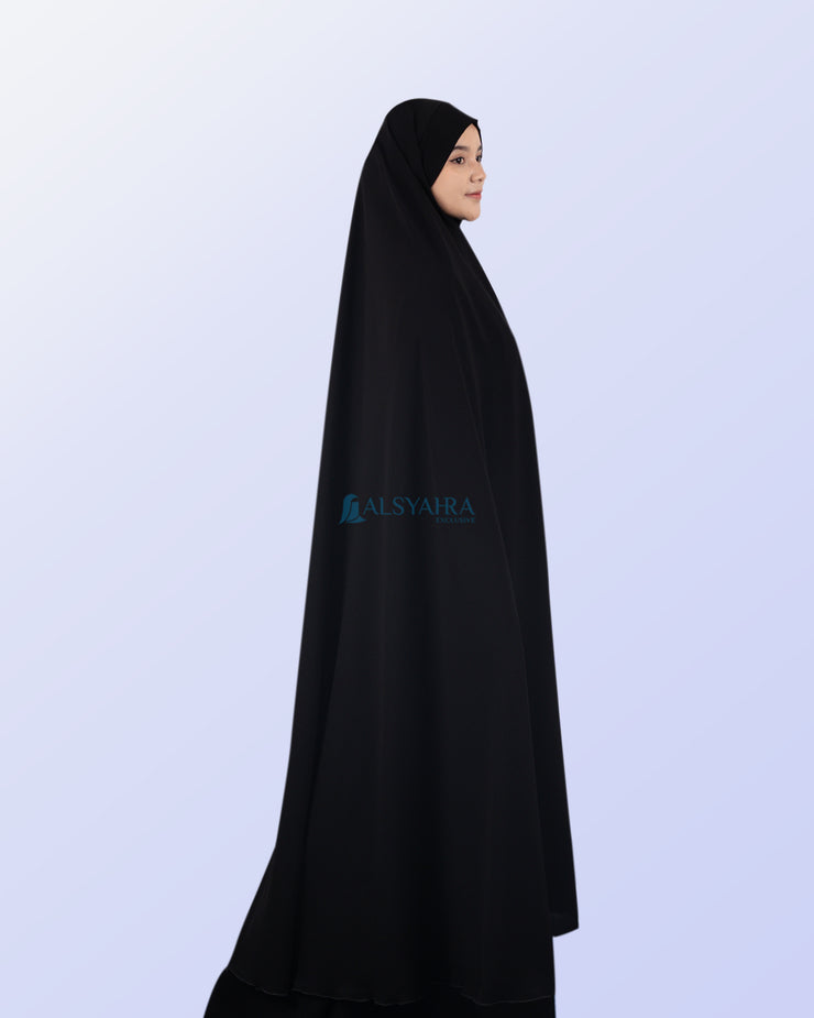 Alsyahra Exclusive Set Khimar Bandana Haramain Cadar Tali Jetblack