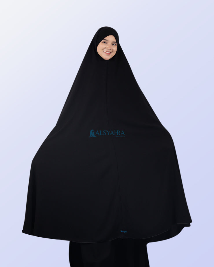 Alsyahra Exclusive Set Khimar Bandana Haramain Cadar Tali Jetblack