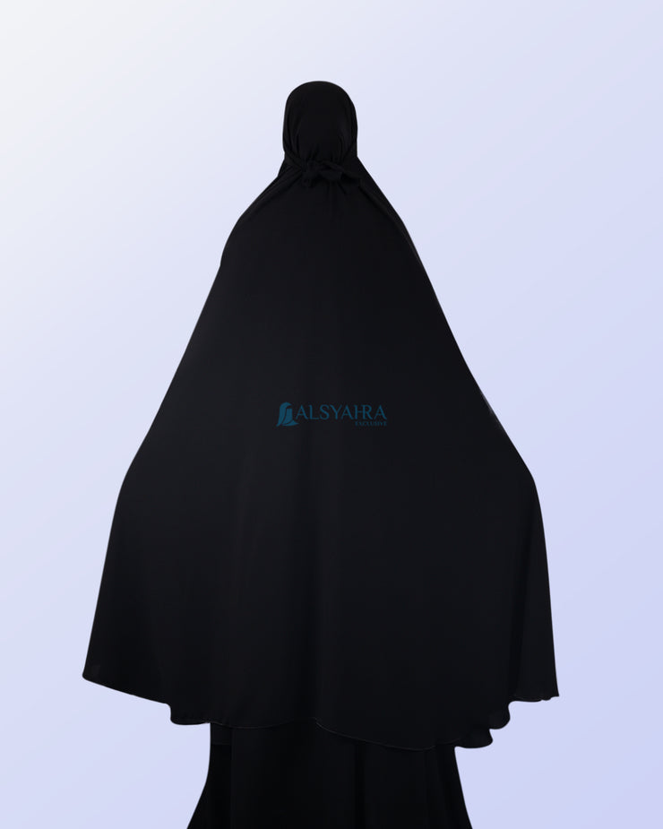 Alsyahra Exclusive Set Khimar Bandana Haramain Cadar Tali Jetblack