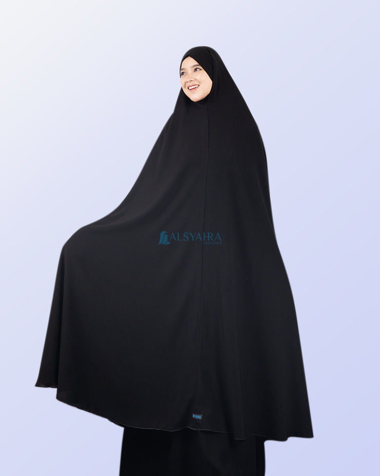 Alsyahra Exclusive Set Khimar Bandana Haramain Cadar Tali Jetblack