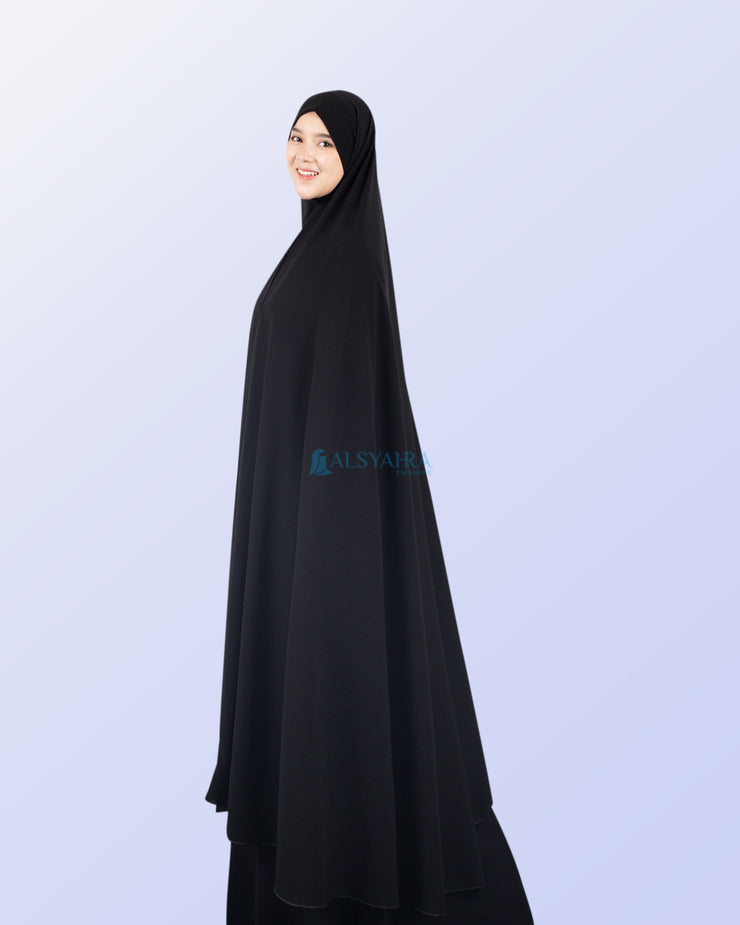 Alsyahra Exclusive Set Khimar Bandana Haramain Cadar Tali Jetblack