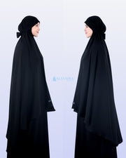 Alsyahra Exclusive Khimar Bandana Cadar Tali Jetblack Size XL