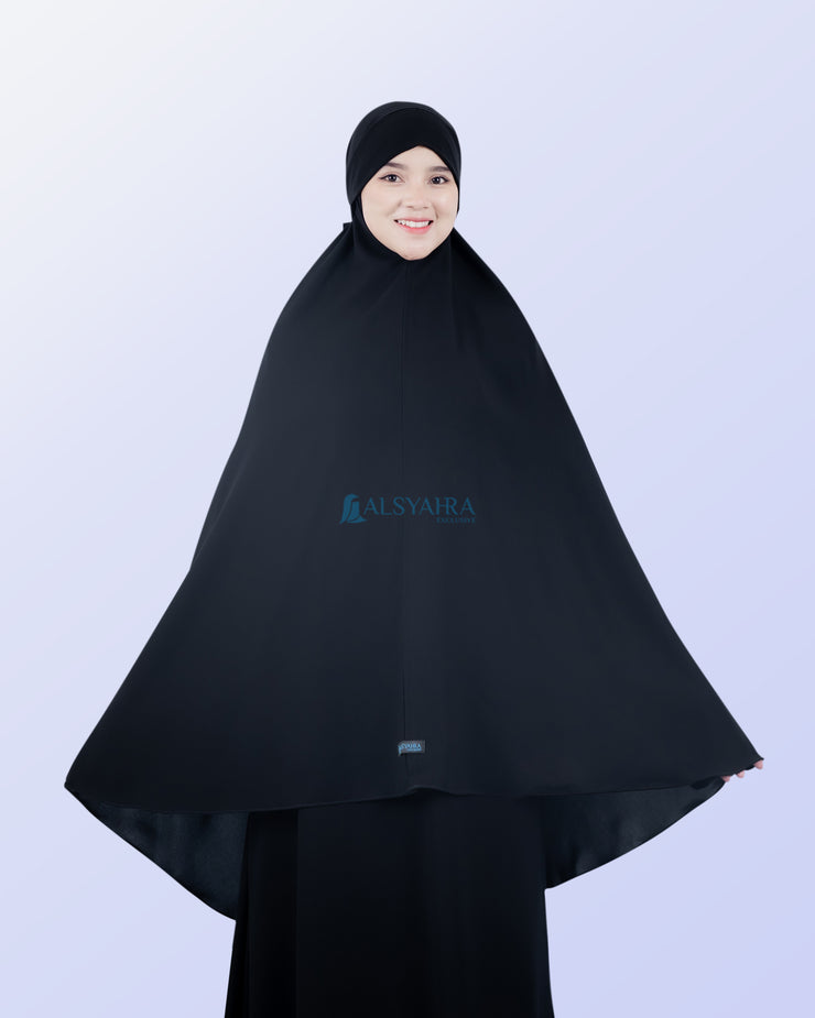 Alsyahra Exclusive Khimar Bandana Cadar Tali Jetblack Size XL
