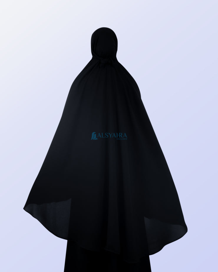 Alsyahra Exclusive Khimar Bandana Cadar Tali Jetblack Size XL