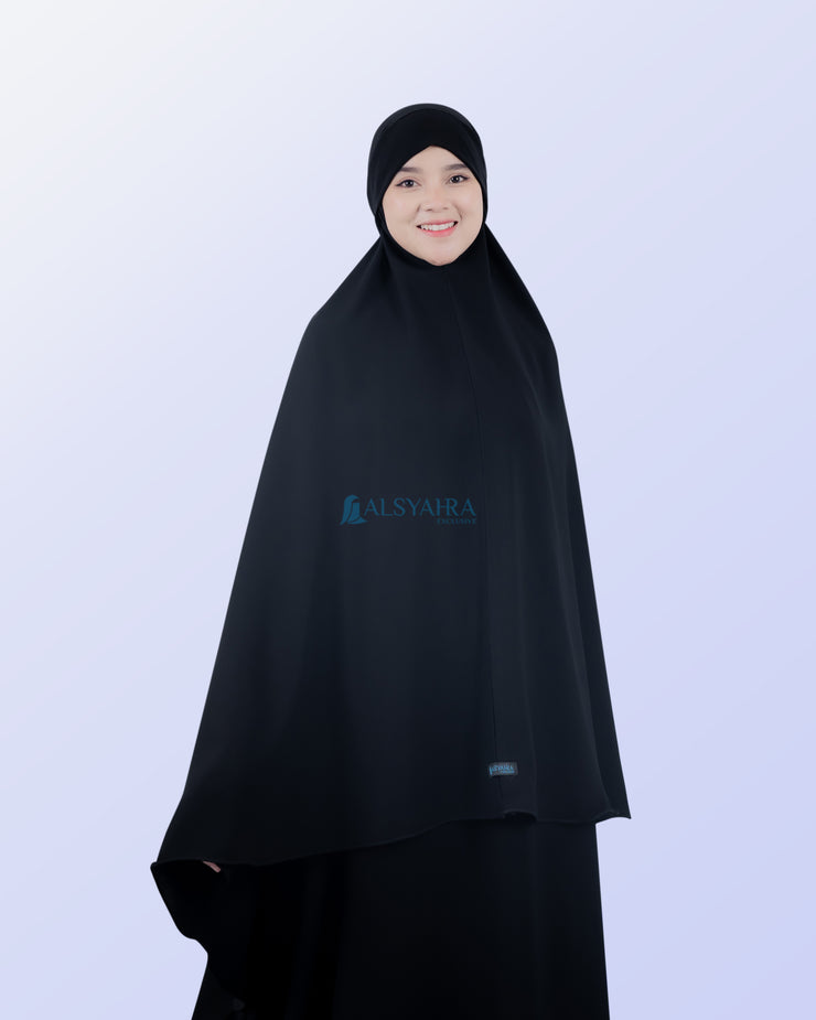 Alsyahra Exclusive Khimar Bandana Cadar Tali Jetblack Size XL