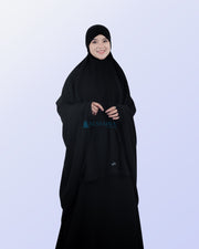 Alsyahra Exclusive Khimar Bandana Cadar Tali Jetblack Size XL
