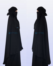 Alsyahra Exclusive Khimar Bandana Cadar Tali Jetblack Size XXL