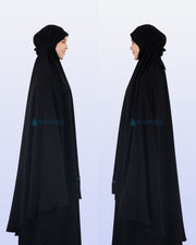 Alsyahra Exclusive Khimar Bandana Cadar Tali Jetblack Size XXL