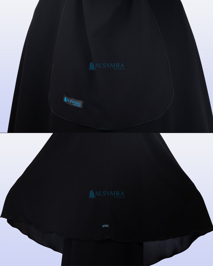Alsyahra Exclusive Khimar Bandana Cadar Tali Jetblack Size XXL
