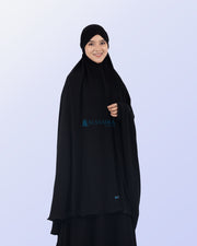 Alsyahra Exclusive Khimar Bandana Cadar Tali Jetblack Size XXL