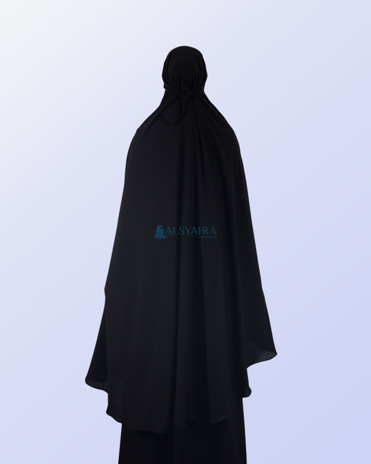 Alsyahra Exclusive Khimar Bandana Cadar Tali Jetblack Size XXL