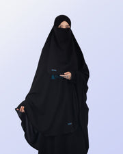 Alsyahra Exclusive Khimar Bandana Cadar Tali Jetblack Size XXL