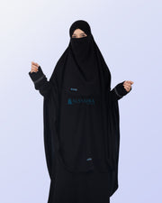 Alsyahra Exclusive Khimar Bandana Cadar Tali Jetblack Size XXL