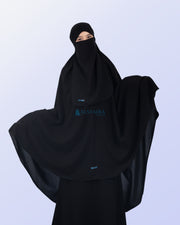 Alsyahra Exclusive Khimar Bandana Cadar Tali Jetblack Size XXL