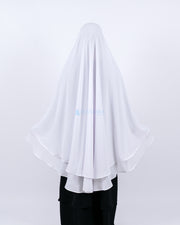Alsyahra Set Khimar Umroh Walimah Bisban 2 Layer Cadar Tali Sifon XL