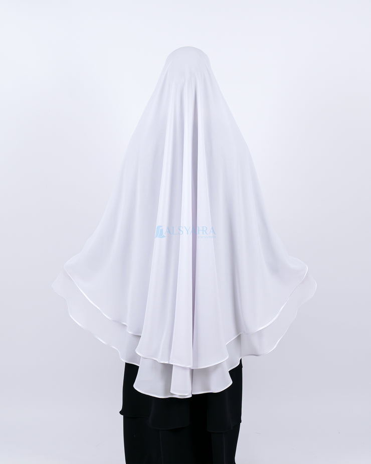 Alsyahra Set Khimar Umroh Walimah Bisban 2 Layer Cadar Tali Sifon XL