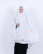 Alsyahra Set Khimar Umroh Walimah Bisban 2 Layer Cadar Tali Sifon XXL