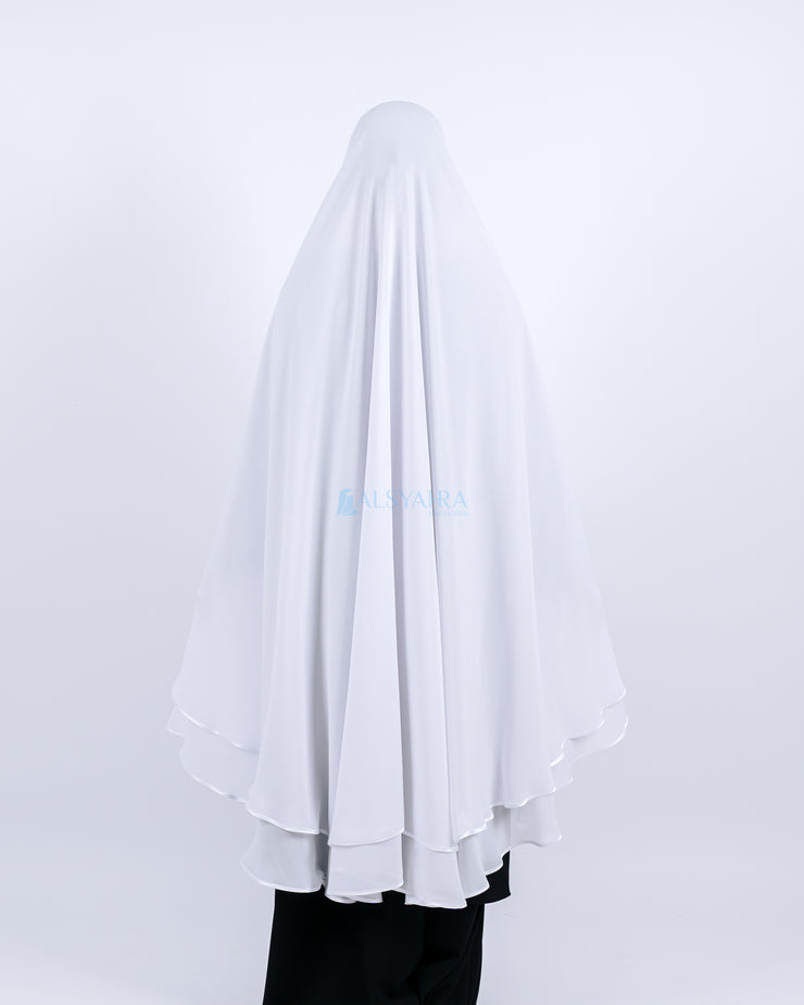 Alsyahra Set Khimar Umroh Walimah Bisban 2 Layer Cadar Tali Sifon XXL