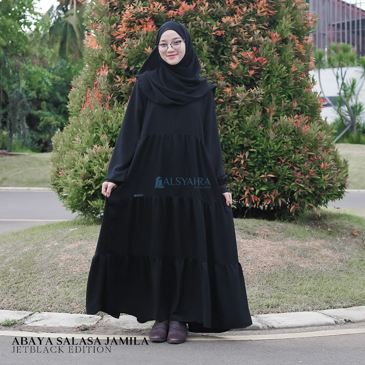 Alsyahra Exclusive Gamis Abaya Syari Salasa Jamila Jetblack