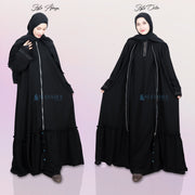 Alsyahra Exclusive Gamis Abaya Outer Hajar Multifungsi Jetblack