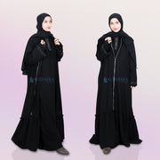 Alsyahra Exclusive Gamis Abaya Outer Hajar Multifungsi Jetblack