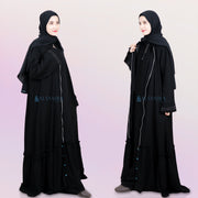 Alsyahra Exclusive Gamis Abaya Outer Hajar Multifungsi Jetblack