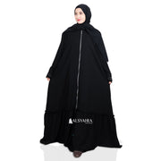 Alsyahra Exclusive Gamis Abaya Outer Hajar Multifungsi Jetblack