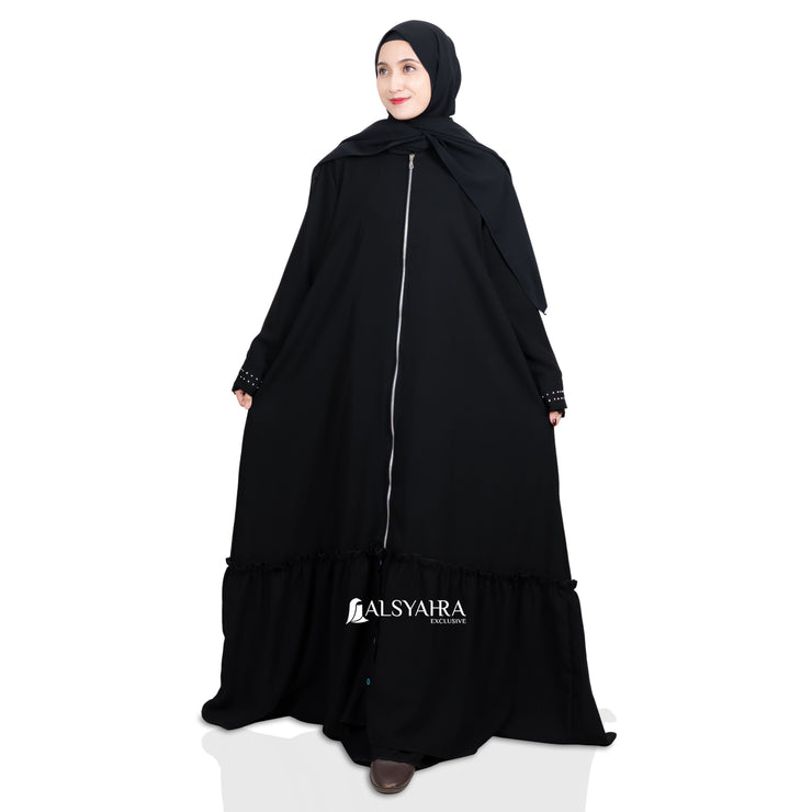 Alsyahra Exclusive Gamis Abaya Outer Hajar Multifungsi Jetblack