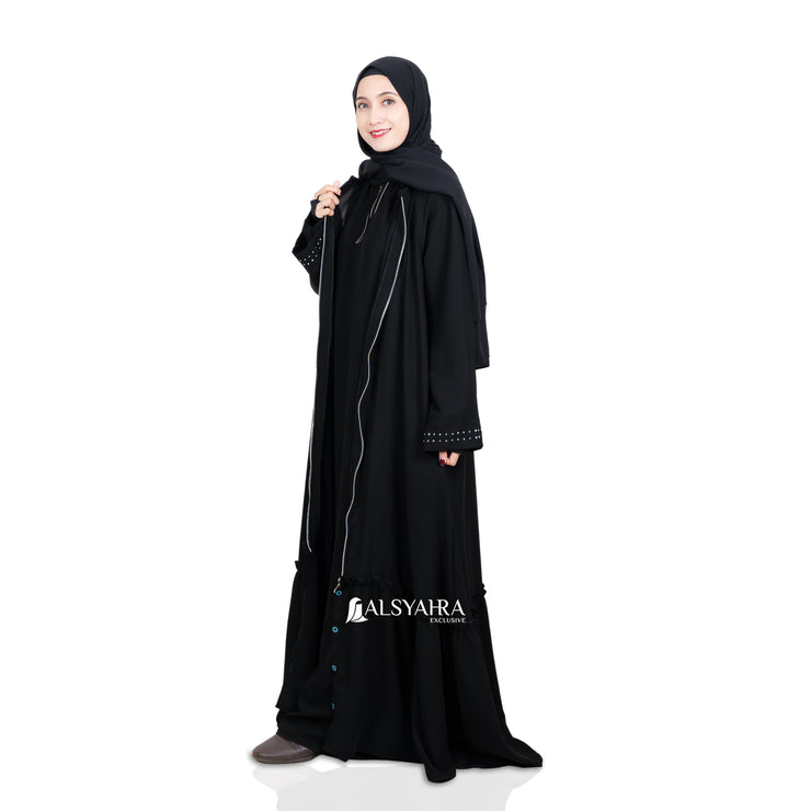 Alsyahra Exclusive Gamis Abaya Outer Hajar Multifungsi Jetblack