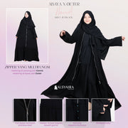 Alsyahra Exclusive Gamis Abaya Outer Hawwa Multifungsi Jetblack