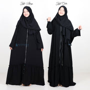 Alsyahra Exclusive Gamis Abaya Outer Hawwa Multifungsi Jetblack