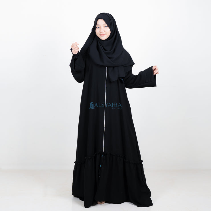 Alsyahra Exclusive Gamis Abaya Outer Hawwa Multifungsi Jetblack