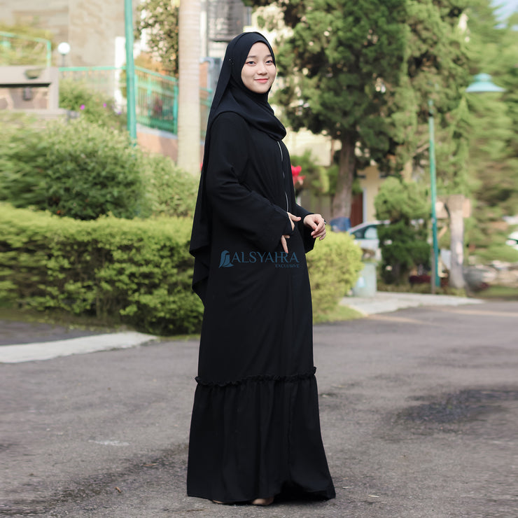 Alsyahra Exclusive Gamis Abaya Outer Hawwa Multifungsi Jetblack