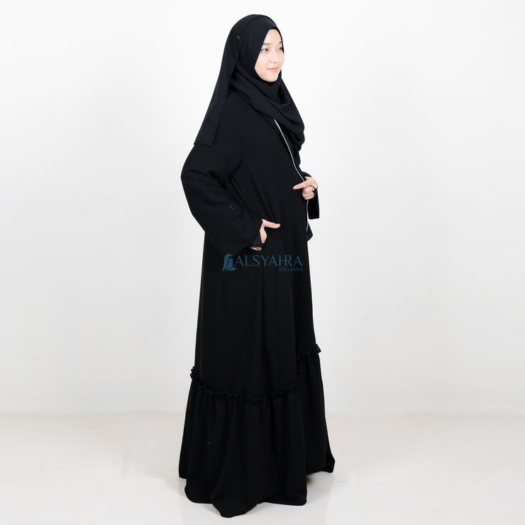 Alsyahra Exclusive Gamis Abaya Outer Hawwa Multifungsi Jetblack