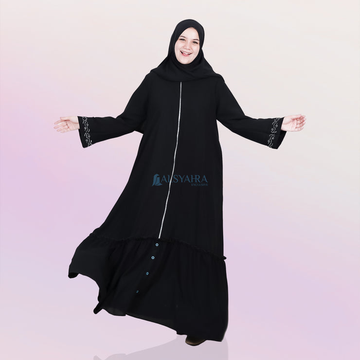 Alsyahra Exclusive Gamis Abaya Outer Sarah Multifungsi Jetblack