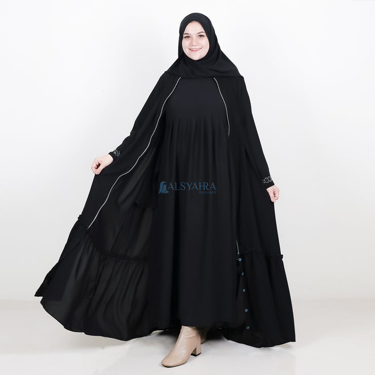 Alsyahra Exclusive Gamis Abaya Outer Sarah Multifungsi Jetblack