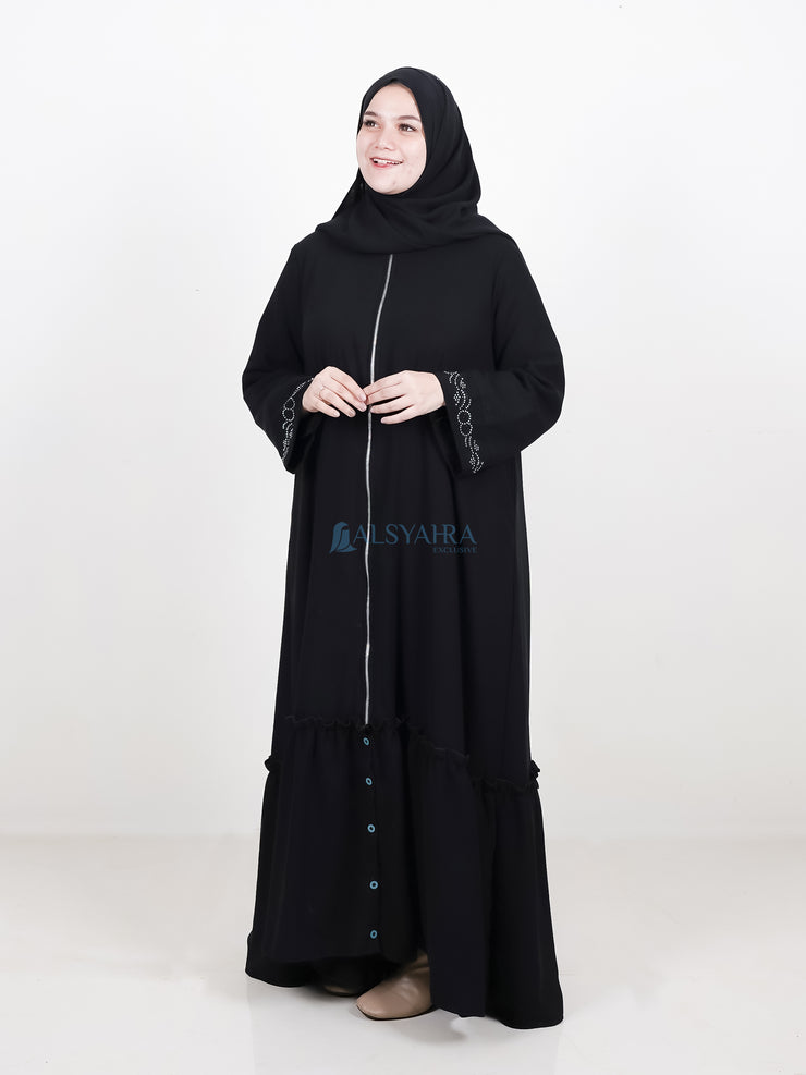 Alsyahra Exclusive Gamis Abaya Outer Sarah Multifungsi Jetblack