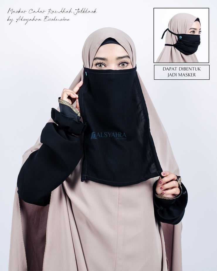 Masker Cadar Raudhah Jetblack Alsyahra Exclusive