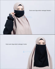 Masker Cadar Raudhah Jetblack Alsyahra Exclusive