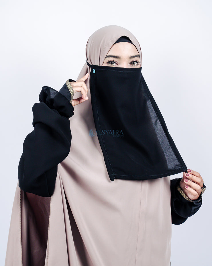 Masker Cadar Raudhah Jetblack Alsyahra Exclusive