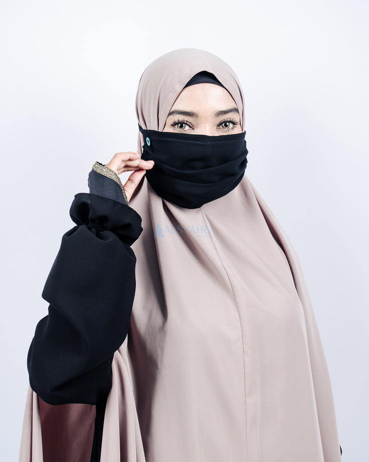 Masker Cadar Raudhah Jetblack Alsyahra Exclusive